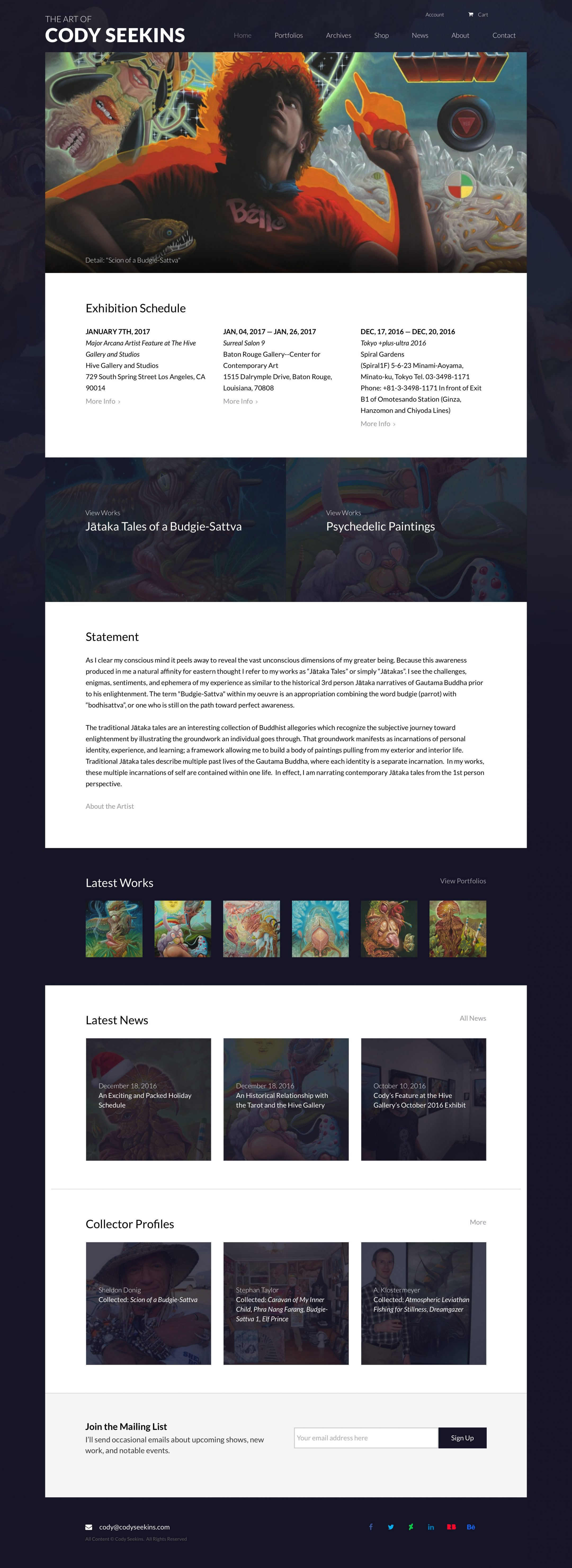 codyseekins.com home page design