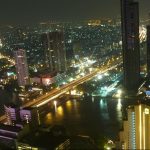 Bangkok skyline over the Chao Phraya River