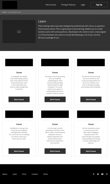 thecoachingredhead.com learn page wireframe