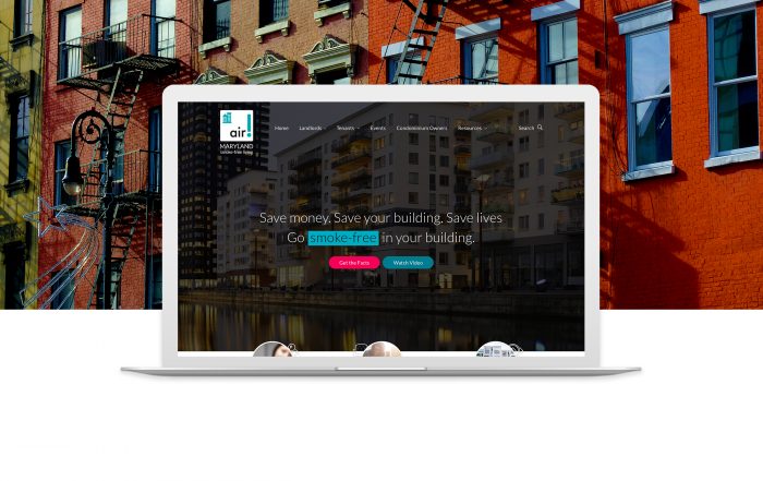 mdsmokefreeapartments.org home page shown in laptop