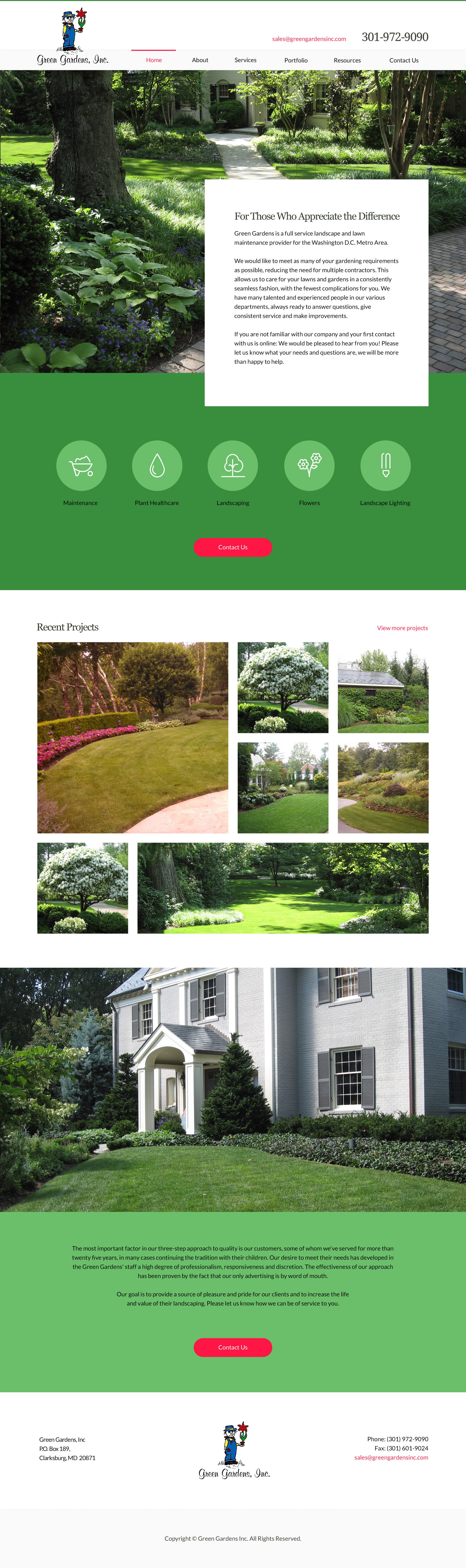 greengardensinc.com home page design