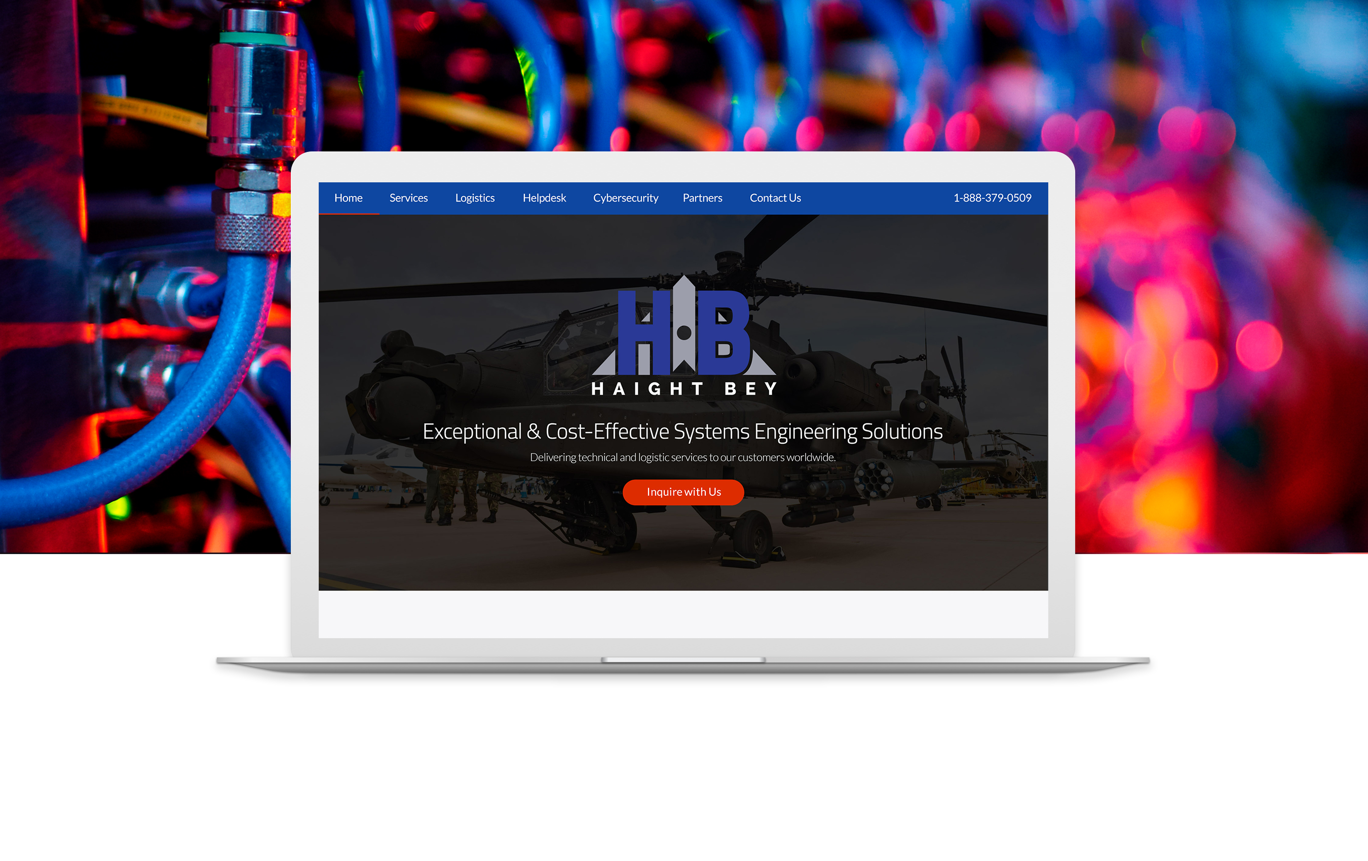 haightbey.com home page shown in laptop