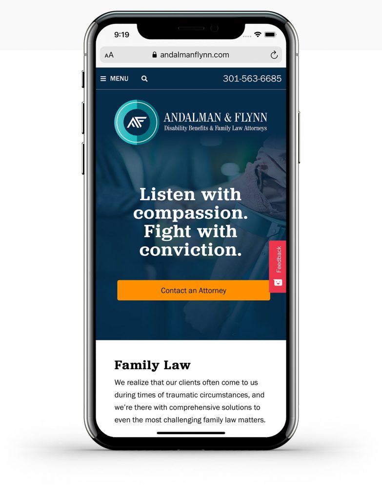 andalmanflynn.com mobile home page screenshot