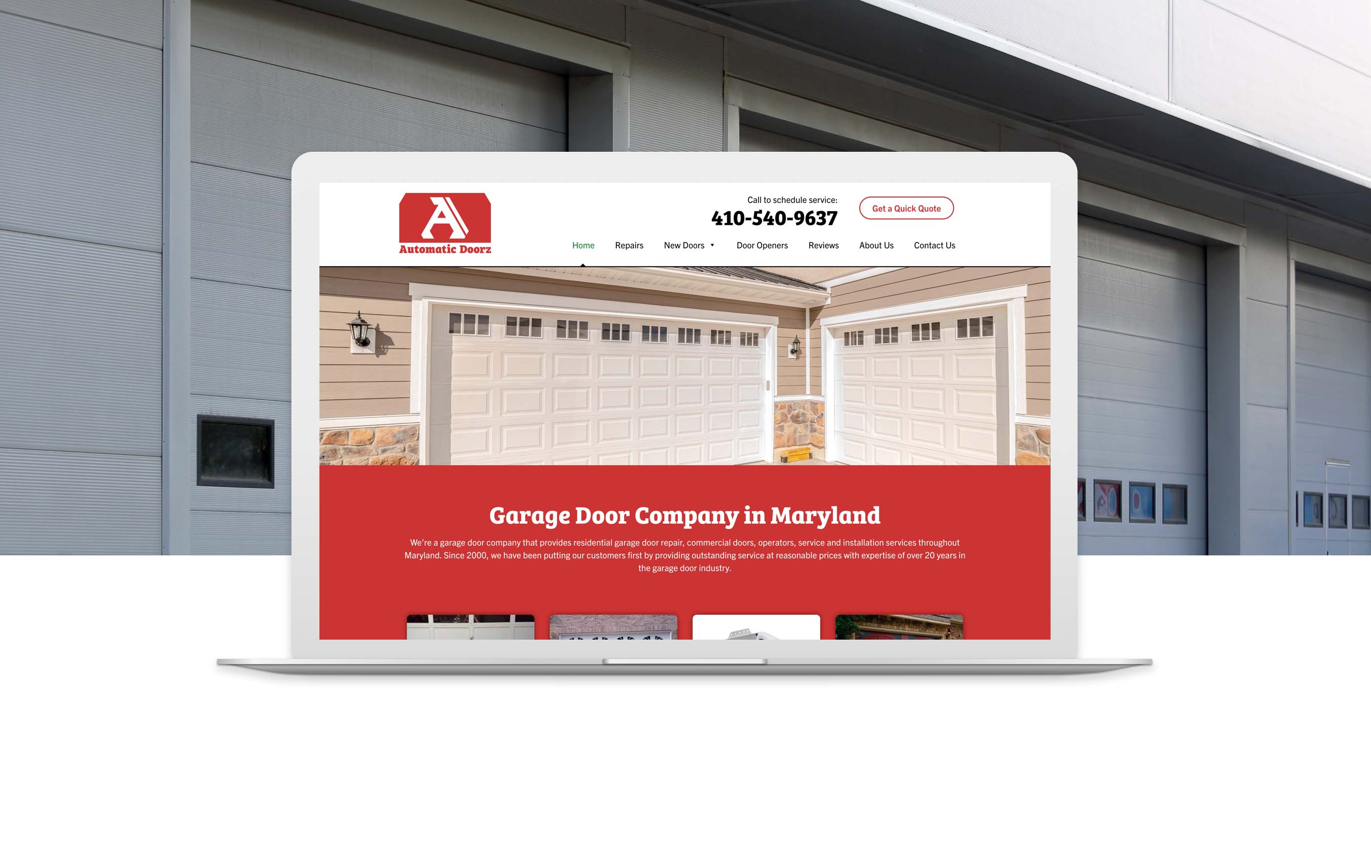automaticdoorz.com website design mock-up