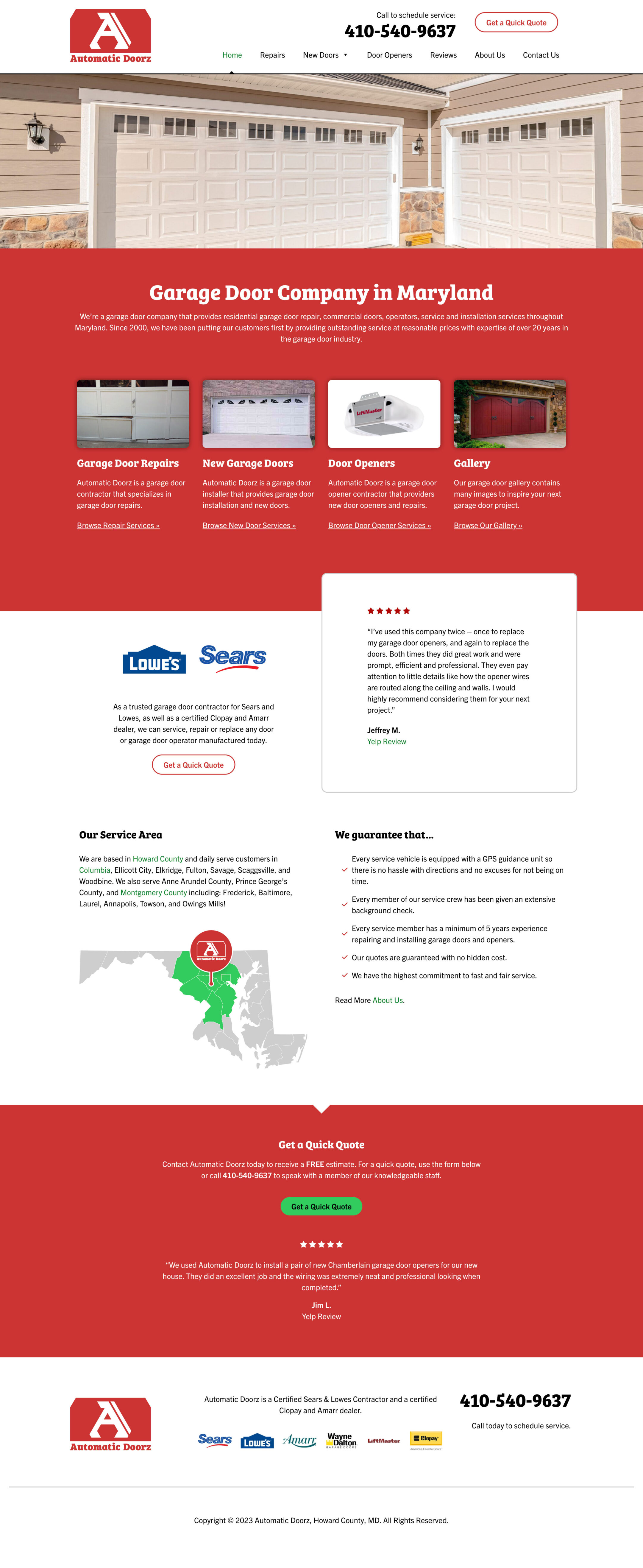 automaticdoorz.com desktop homepage