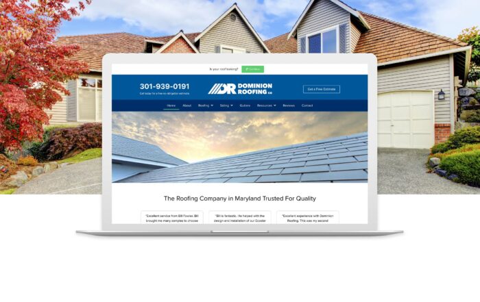 dominionroofs.com website design mock-up
