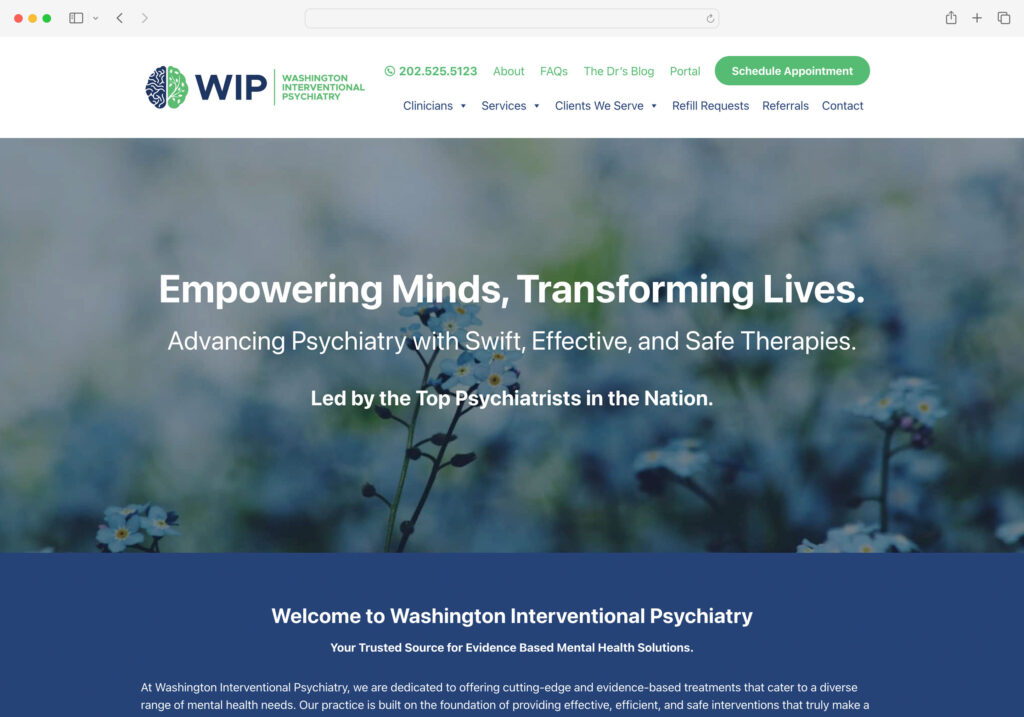 washingtoninterventionalpsychiatry.com screenshot
